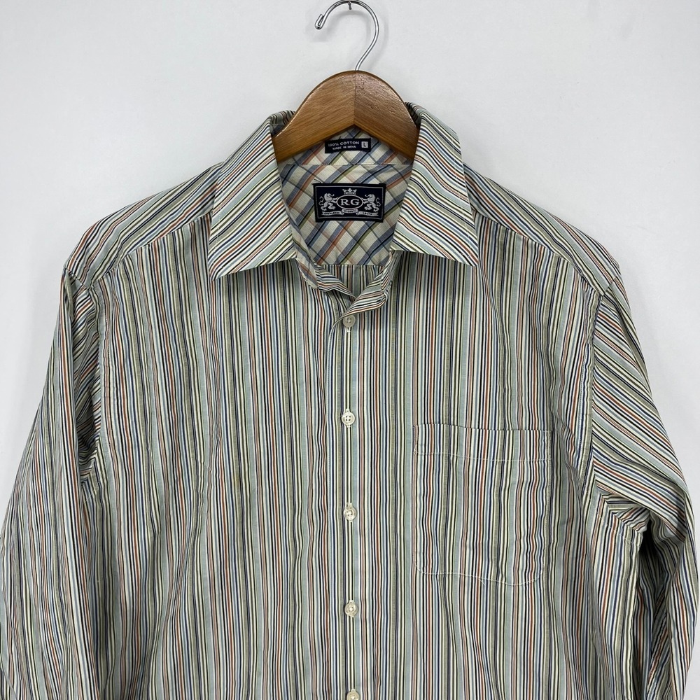 Robert Graham Long Sleeve Button‎ Shirt Men's L Multicolor Striped 100% Cotton - Picture 2 of 10